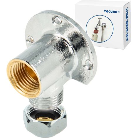 tecuro Wandscheibe mit Innengewinde Rp 1/2 Zoll x 1/2 Zoll mit Ø 12 mm Quetschverschraubung (1/5)