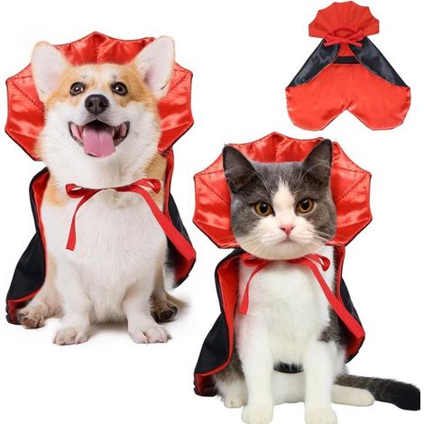 Ropa para gatos, 2 piezas, Capa de Halloween para mascotas, Ropa de Halloween para perros, Disfraces de Navidad, Navidad y eventos especiales (1/5)