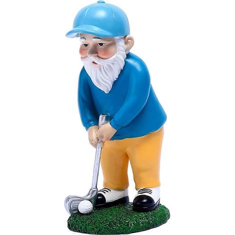 Dekorative Miniatur-Statue eines golfenden Gartenzwergs aus Kunstharz – Dekorative Miniaturfigur (1/5)