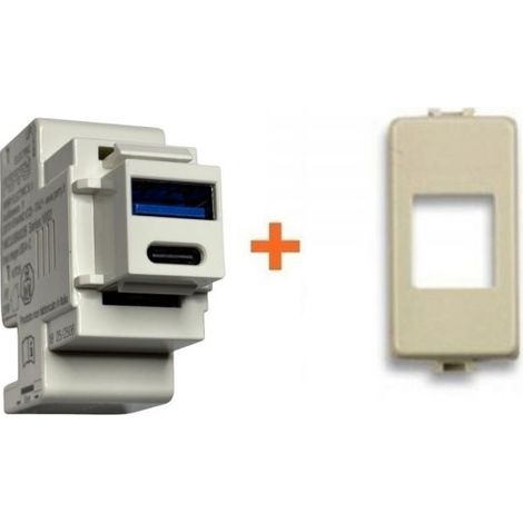 Perry presa USB A + C 3A compatibile Bticino TT - 1MCUSB002B