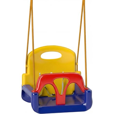 Balançoire Bébé 3 en 1 Réglable – Avec Dossier, Ceinture de Sécurité – Pour Enfants de 9 à 36 Mois – Bleu Foncé (1/5)