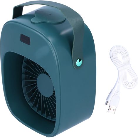 Ventilateur Électrique Portable avec Brumisateur Réglable pour Intérieur Extérieur Bureau Vert (1/5)