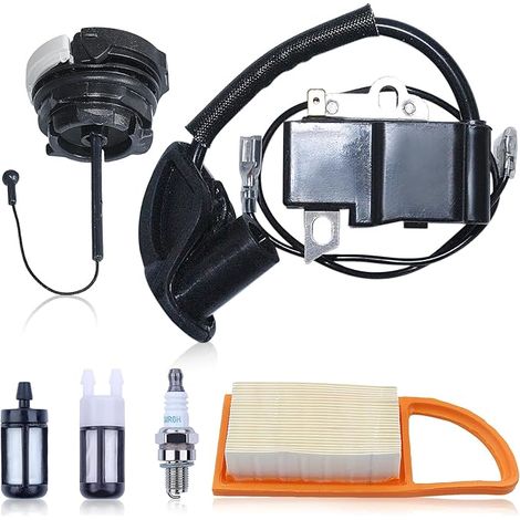 Bobina de encendido para soplador de hojas Stihl BR600 BR550 BR500 BR700, repuesto para 42824001310, bobina de encendido con filtro de combustible y bujía. (1/5)