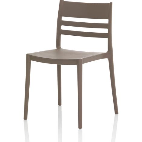 "Set 4 sedie da esterno NOTO in polipropilene grigio"