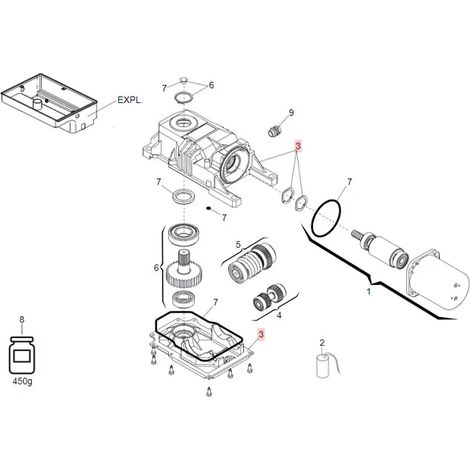 faac pièce détachée groupe corps roller-770 63003369 (ex code 63003370) (1/3)