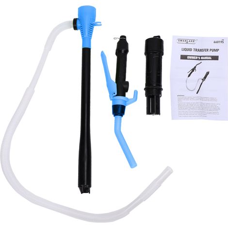 Pompe de transfert portable à batterie, pompe à siphon pour carburant, diesel et eau, débit de 2,2 GPM, contrôle réglable, pompe à liquide polyvalente avec filtre, couleur bleue. (1/5)