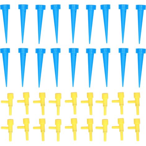 18 Bouchons d'Arrosage Automatiques avec Vanne de Régulation – Dispositifs d'Irrigation Auto-Abricots, Bleu