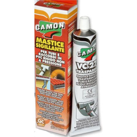 Multipack da 6 tubetti di colla camon vc 270 trasparente adesivo sigillante in pvc rigido da 125 grammi ciascuno