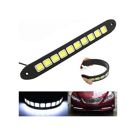 Biegsame COB-LED-Tagfahrlichter mit 10 LEDs, universell einsetzbar, wasserdicht, Nebelscheinwerfer, flexible Zusatzscheinwerfer, 12 V