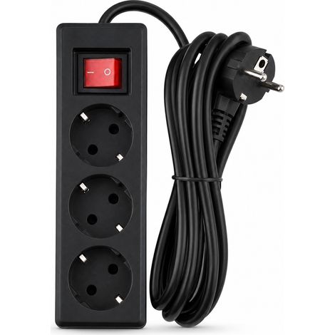 3-Socket Extension Lead with Switch 3 m Cable White (1/5)
