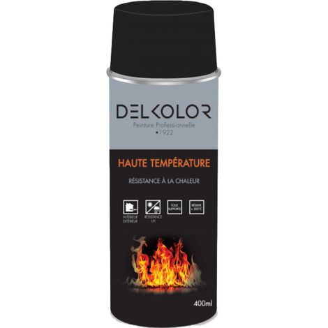 Peinture haute température en aérosol 400 ml – Résiste jusqu'à 500°C – Pour métal et plastiques – Finition durable et anti-UV – Delkolor (1/2)
