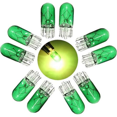 Lot de 10 ampoules vertes T10 501 W5W 3W pour tableau de bord de voiture, camion, SUV, accessoires intérieurs universels