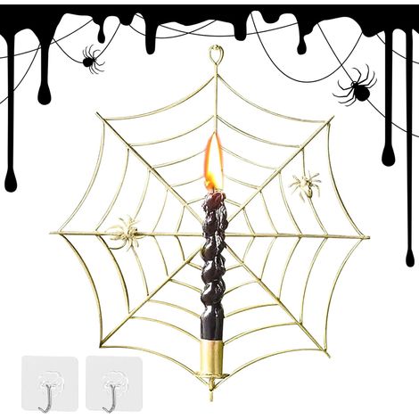 Porte-Bougie de Style Gothique Chandelier Murale Araignée pour Bougies Support Décoratif Gothique Fête pour Mur Couloir Chambre Salon Décor Halloween Maison Fêtes (1/5)