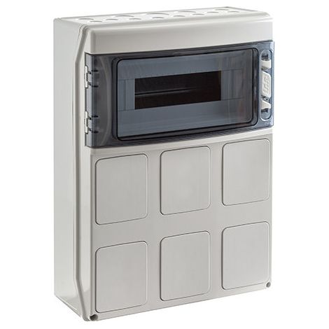 Pcsn12pt - Coffret Pour Prise étanche Ip65 - Prédécoupage 6 Prises - 1 Rangée De 12 Modules - Ide Star (1/5)