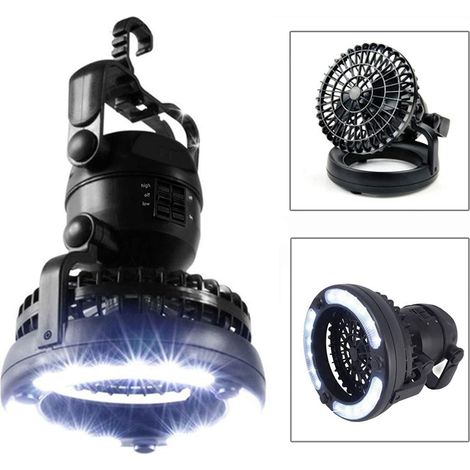 1 Lanterne LED, Ventilateur de plafond, 2 vitesses, Matériau ABS, Camping, Urgence (1/5)