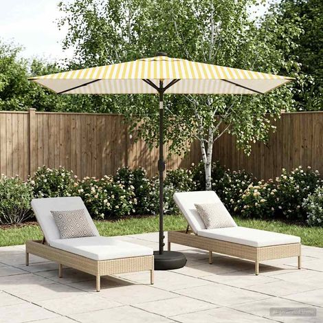 Parasol de jardín con luces LED y base 200 x 300 cm Poliéster