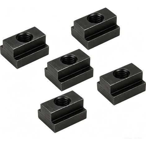 Écrous à Rainure en T, 5 Pièces Filetages M12 Écrou Coulissant à Fente en Acier Matériel de Finition Accessoires de Rail pour les Fentes Dans les Tables de Machines-Outils (1/5)