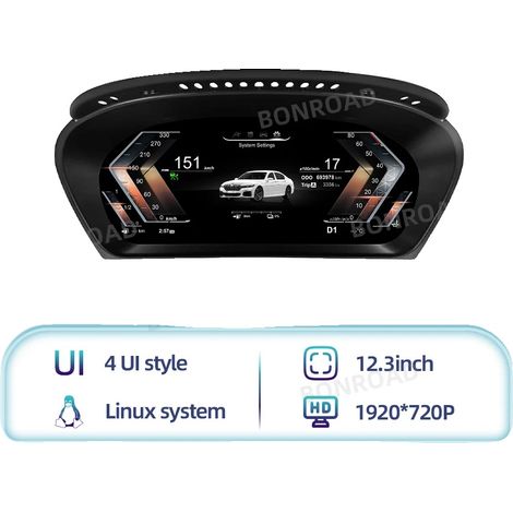 Digitales Instrumentencluster, kompatibel mit BMW X5 E70, 12,3 Zoll Display, modernes Armaturenbrett-Upgrade mit klaren, Dashboard X5-E70 (1/2)