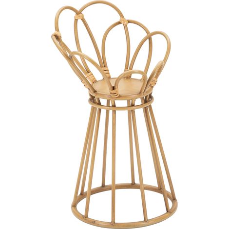 Vase Damesala, Support avec finitions en rotin, Structure en plastique, Teinte chêne, Marron chêne (1/5)