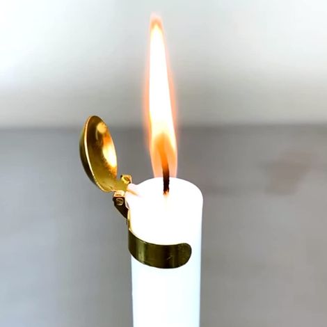16 couvre‑bougies électroplaqués auto‑extincteurs – Capsules de sécurité incendie – Éteignent la flamme sans risque de brûlure (1/3)