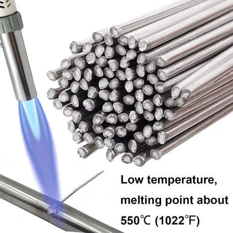 Varillas de soldadura con núcleo de aluminio, varillas de soldadura por fusión a baja temperatura, 50 unidades, 16 mm (1/5)
