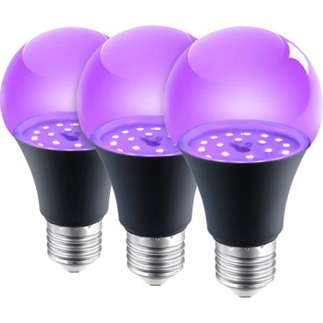 Lot d'ampoules à lumière noire, 10 W (équivalent 800 W), pour peinture corporelle, clubs, fêtes, affiches néon, éclairage d'ambiance (1/5)