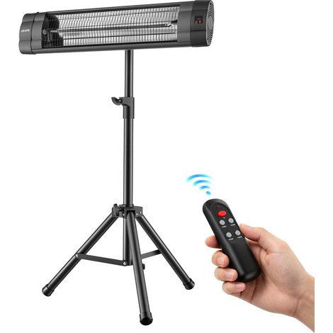 VEVOR Calefactor Infrarrojo Exterior 2500 W Estufa con Trípode para Terraza, con 3 Modos de Calefacción, Pantalla, Mando a Distancia y Tubos de Carbono para Patios, Balcones y Espacios al Aire Libre (1/5)