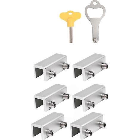 Verrous de fenêtre (6 jeux) Verrous de fenêtre, pour fenêtres coulissantes verticales et horizontales et portes coulissantes, réglables (1/5)