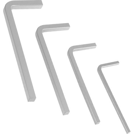 Lot de 4 clés carrées L - Acier Cr-V - 3/4/5/6 mm - Pour serrures et montage meubles - Outil bricolage pro (1/5)