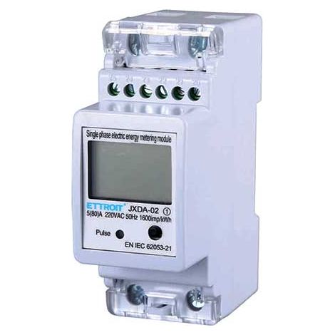 Ettroit – Compteur d'énergie électrique 220V 5(80)A – Installation sur rail DIN – Affichage numérique clair – Pour monitoring consommation (1/3)