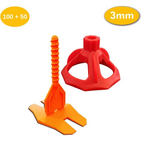 Kit croisillons autonivelants à visser LEVEL FIT 3mm – 150 pcs – Pose carrelage 2 à 22 mm – 100 croisillons + 50 cadrans – SHAFFER PRO (1/4)