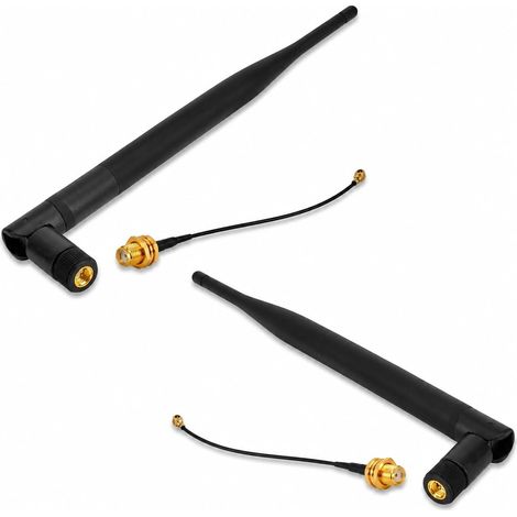 Antenne WiFi - Lot de 2 - Cuivre Plaqué Or - Gain 6dBi Omnidirectionnel - Routeur ESP32 Caméra IP - 19,5cm (1/5)