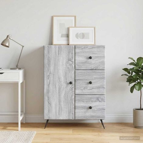 vidaXL Buffet Sonoma gris 66 x 34,5 x 90 cm Bois d'ingénierie (1/5)