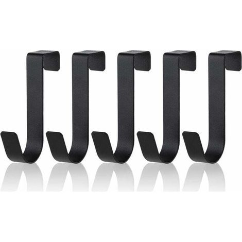 Set mit 5 wasserdichten Handtuchhaken aus Edelstahl für Küchentüren, Badezimmer und rahmenlose Glastüren, 2,1 cm, zum Aufhängen von Handtüchern, mattschwarz (1/5)
