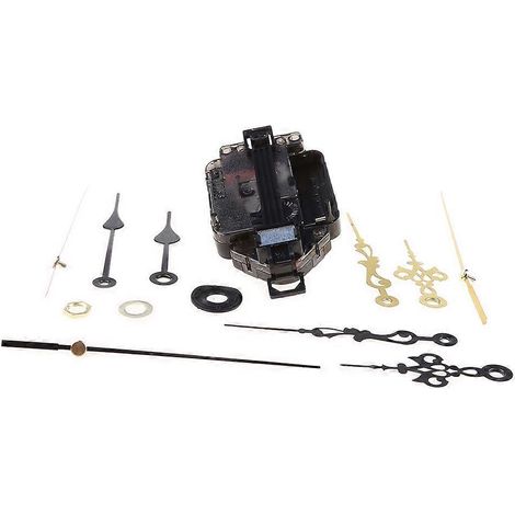 Kit de réparation et de remplacement du mécanisme de pendule à quartz mural silencieux, comprenant 3 paires d'aiguilles différentes. (1/4)