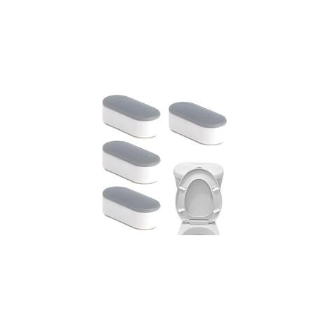 Lot de 4 Tampons Adhésifs Universels pour Abattant WC – Amortisseurs de Couvercle de Toilette
