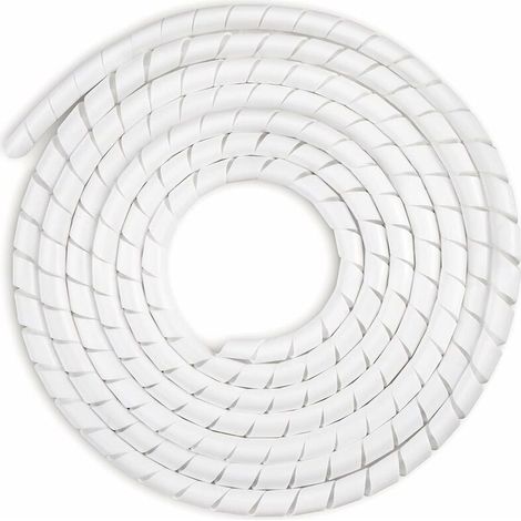 Gaine Spirale Flexible Universel 6mm, Kit de Câble Rangement 1 pack de Tube d'Enroulement de Câble en Spirale pour Protéger le Câble d'Antenne TV/PC/USB/Télé/AUX- (15m), Blanc(6mm,15m)-LIAIKI (1/5)