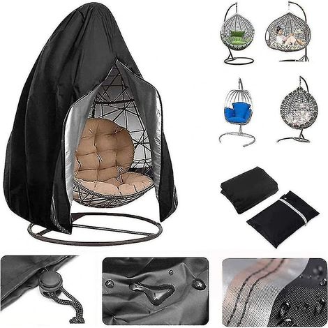 Housse de balancelle coquille d'œuf, imperméable et anti-poussière avec fermeture éclair, convient aux chaises de jardin de balcon ( (1/4)