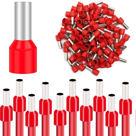 100 Pièces Embout de Cablage Cosse 10mm² 18mm, Embouts à Sertir Isolées pour Sertir l'extrémité des Câbles, Embouts de Câble Isolés, pour Bornes de Outil de Sertissage et Pince Électricien (1/5)