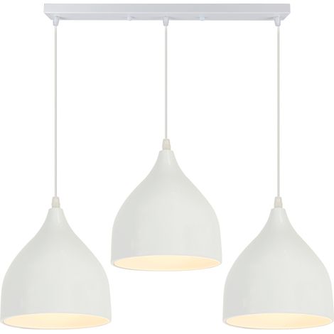 3 Flammige Pendelleuchte Retro Hängelampe Stahl und Holz Kronleuchter Wohnzimmer Küche Esszimmer