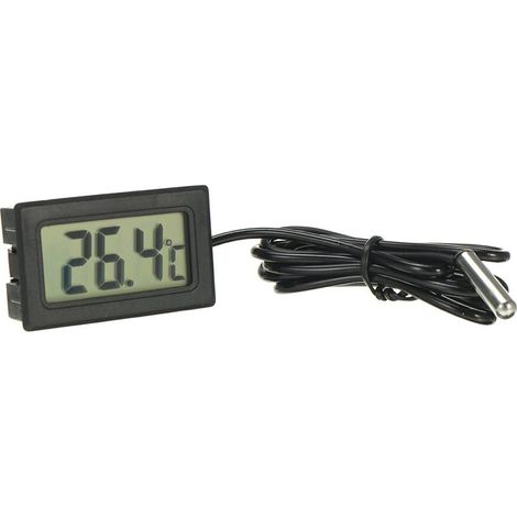 Thermomètre Digital LCD Moniteur de température avec sonde externe Pour Réfrigérateur Congélateur Aquarium -Black (1/5)