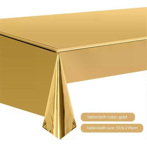Online Store - Nappe jetable blanche, noire et or rose, nappe imperméable en plastique pour anniversaire ou mariage. (1/5)