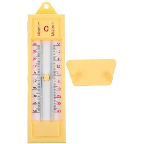 Thermometre Mini Maxi Exterieur pour Serrage, Thermomètre de Jardin en Abs, Affichage 2 Unités Celsius et Fahrenheit, Suivi des (1/5)