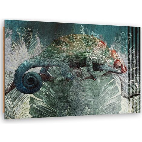 Quadro deco panel, Camaleonte nella giungla - 90x60 (1/5)