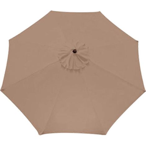 Housse de parasol rond en tissu de remplacement 3 mètres, couleur kaki, protection jardin extérieur durable (1/5)