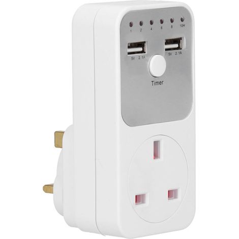 Prise USB intelligente numérique avec minuteur à compte à rebours pour chargeur d'ordinateur ou de téléphone (1/5)