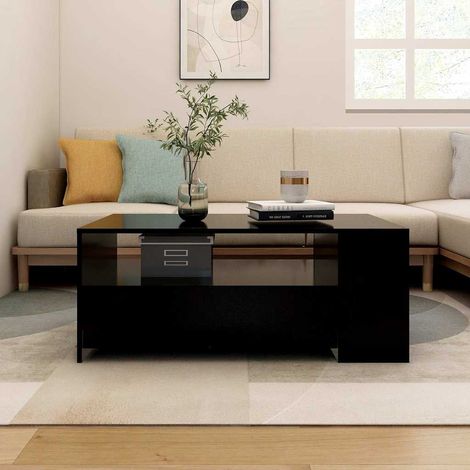 vidaXL Coffee Table Black 102x55x42 cm Engineered Wood (1/5)