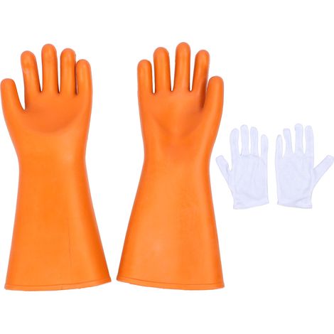 Gants de travail de protection de sécurité électricien isolé à haute tension en caoutchouc épais 25000V (1/5)