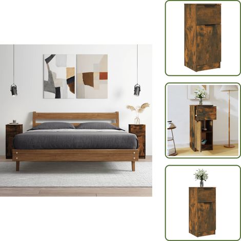 Buffet Chêne fumé 30x30x70 cm Bois d'ingénierie - Buffet - Meuble De Rangement - Armoire - Commode - Mobilier (1/5)
