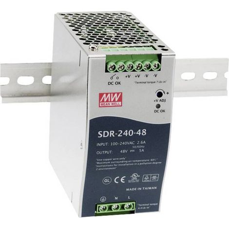 [GEBRAUCHT] B-Ware MEAN WELL SDR-240-24 Netzteil Stromversorgung 24VDC 10A 240W 1 Ausgang 1St623 (1/2)